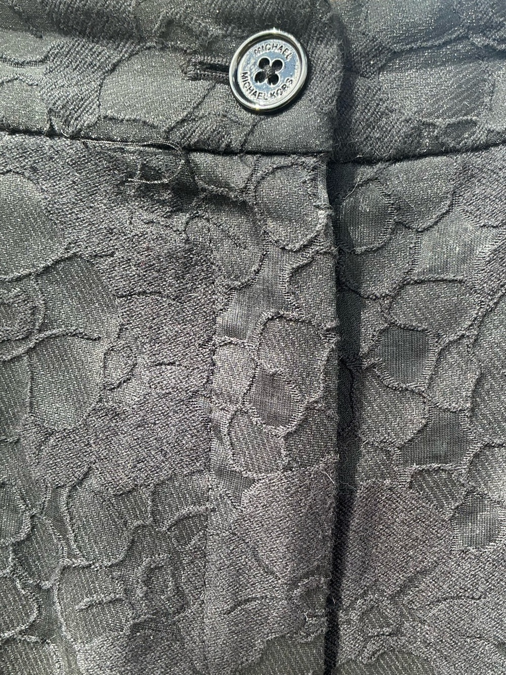MICHAEL KORS Black Floral Lace Ankle Pant - Size 12